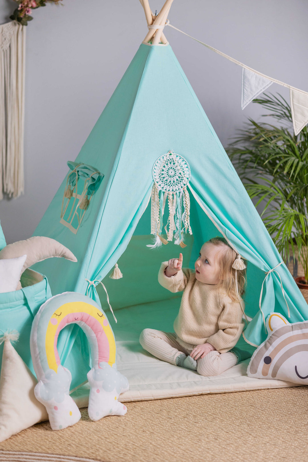 Teepee Tent Mint Tassel | Free Spirit